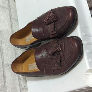 Massimo Emporio Brown Maroon Leather Tassel Loafers Size EU42 US9